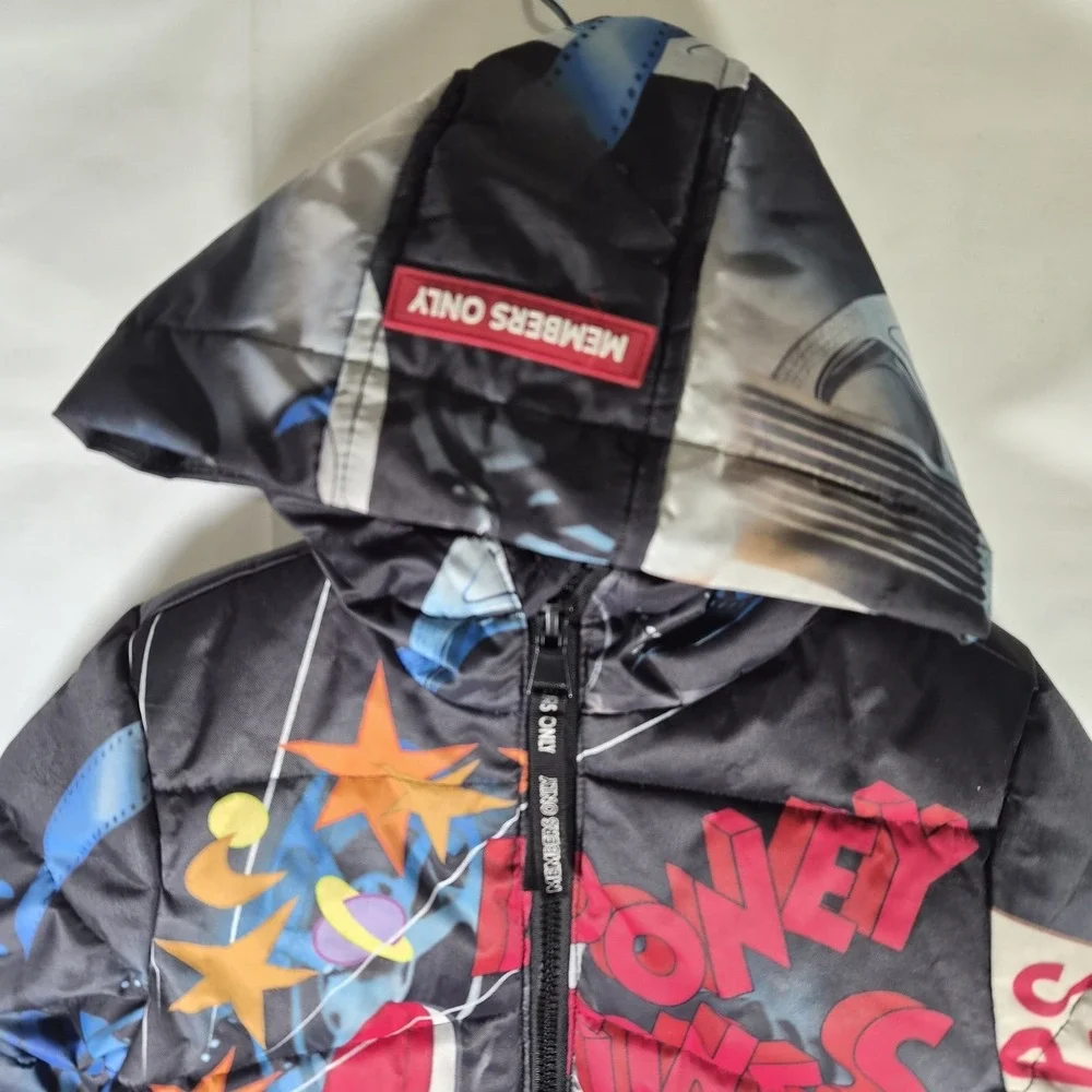 Looney Tunes Members Only Jacket 3T Toddler Puffer‎ Hooded Bugs Bunny Cartoon...